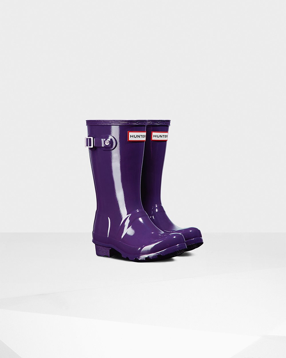 Kids Hunter Original Big Gloss | Rain Boots Blue Purple | NZ-18562-MQAG